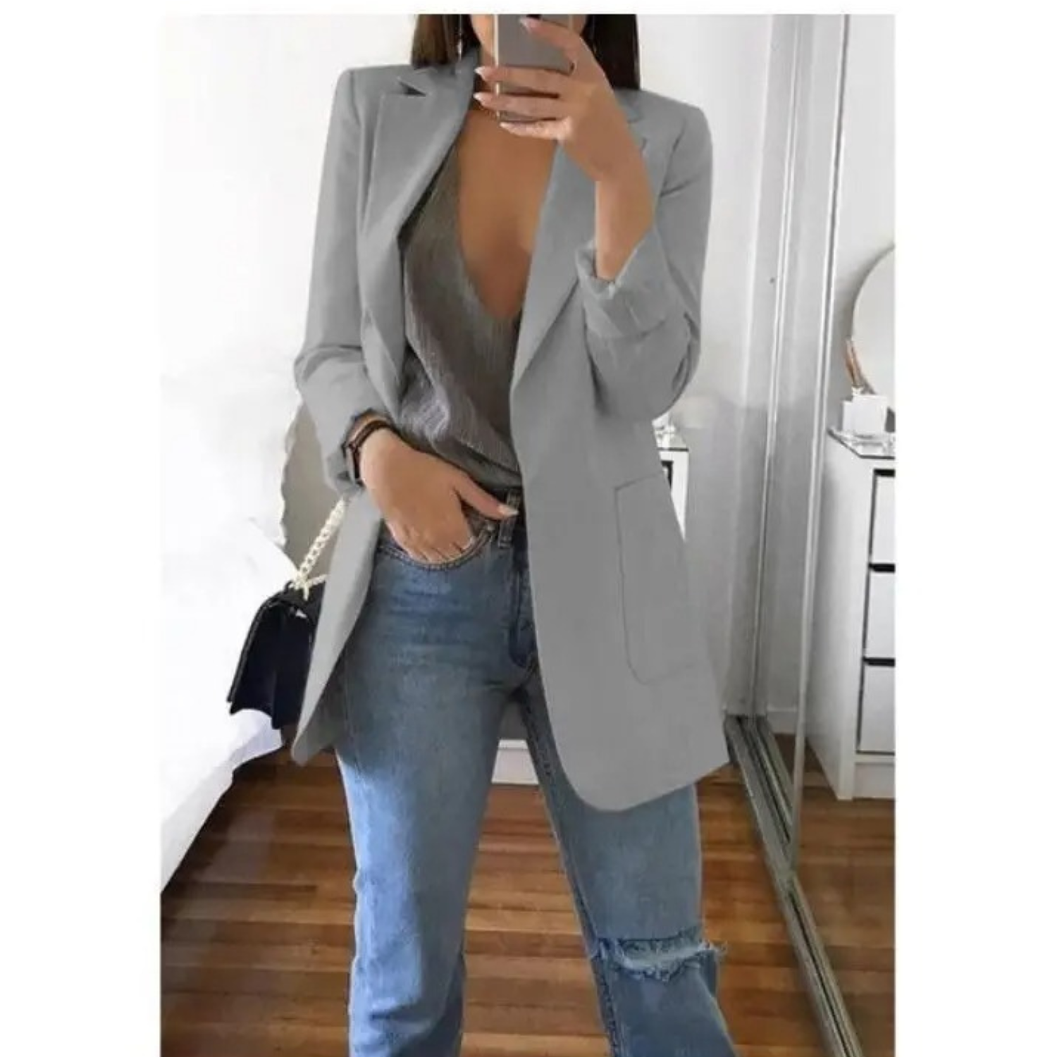 Blazer Femme à Double Boutonnage Imprimé - Parfait pour le Bureau