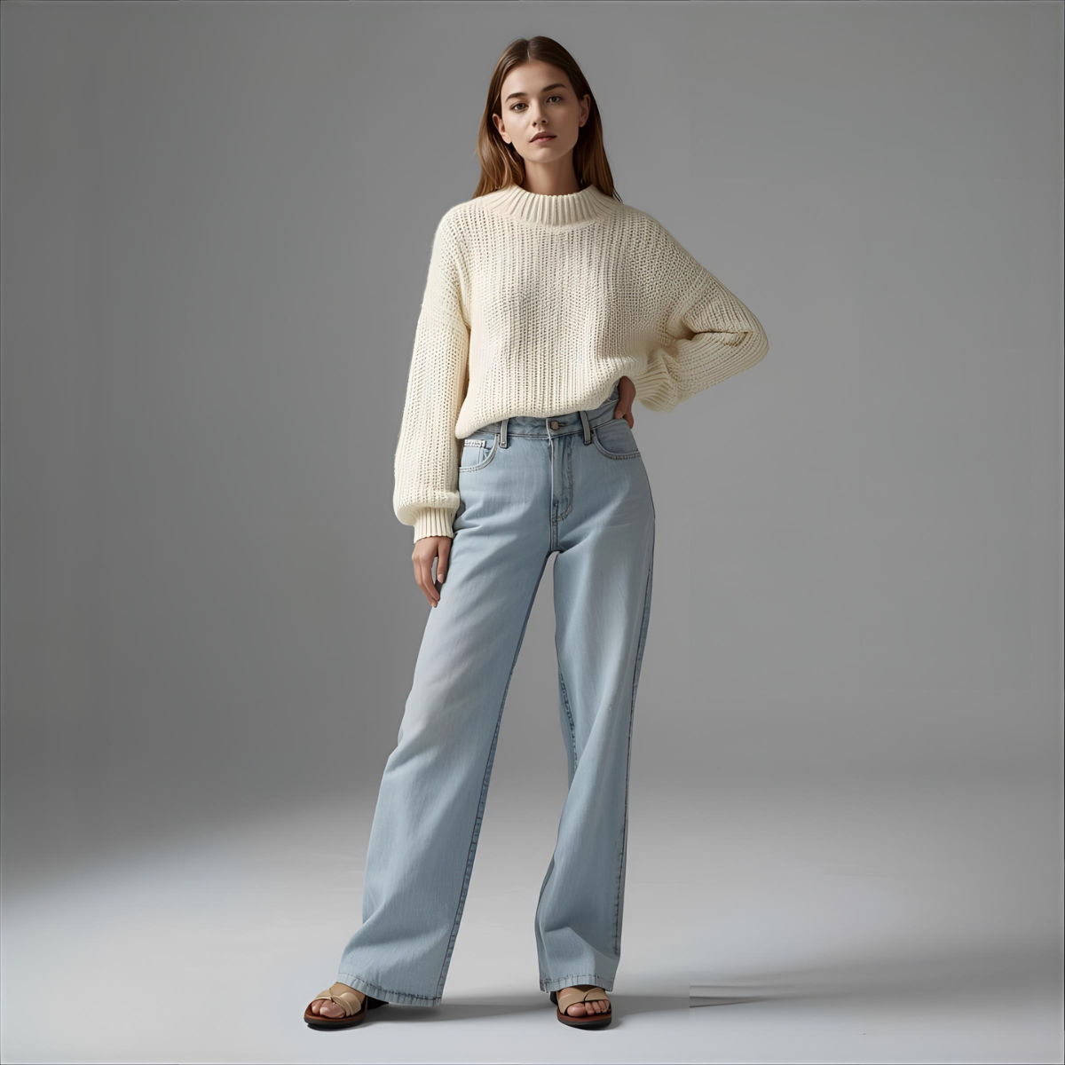 LYSÉA | Pull en maille crème ample