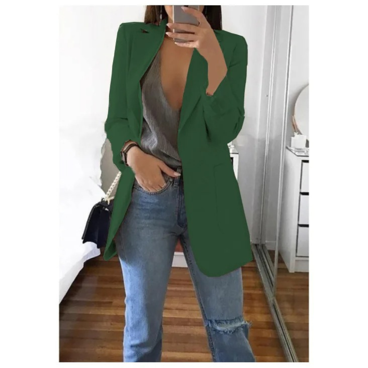 Blazer Femme à Double Boutonnage Imprimé - Parfait pour le Bureau