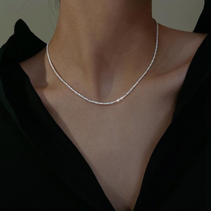 Collier Élégant en Argent à Double Chaîne pour Femmes - Design Étoilé