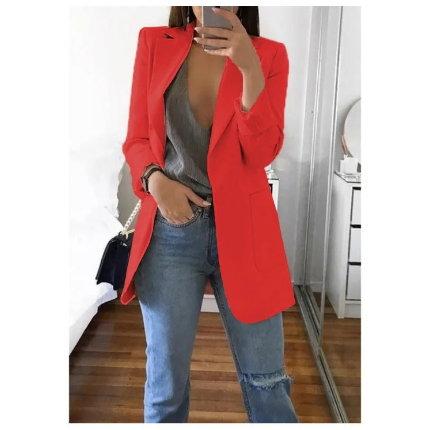 Blazer Femme à Double Boutonnage Imprimé - Parfait pour le Bureau