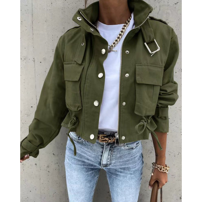 Veste Femme Chic à Col Haut