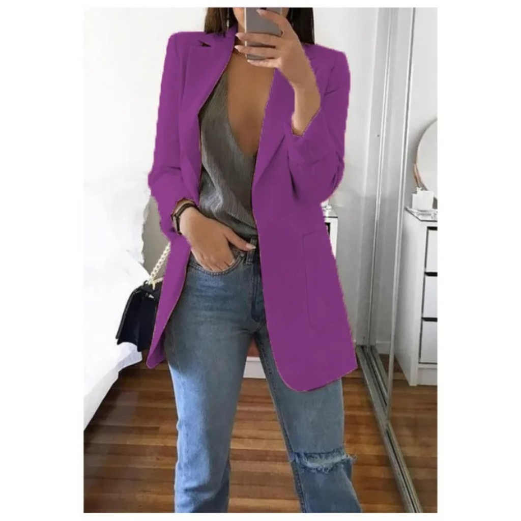 Blazer Femme à Double Boutonnage Imprimé - Parfait pour le Bureau