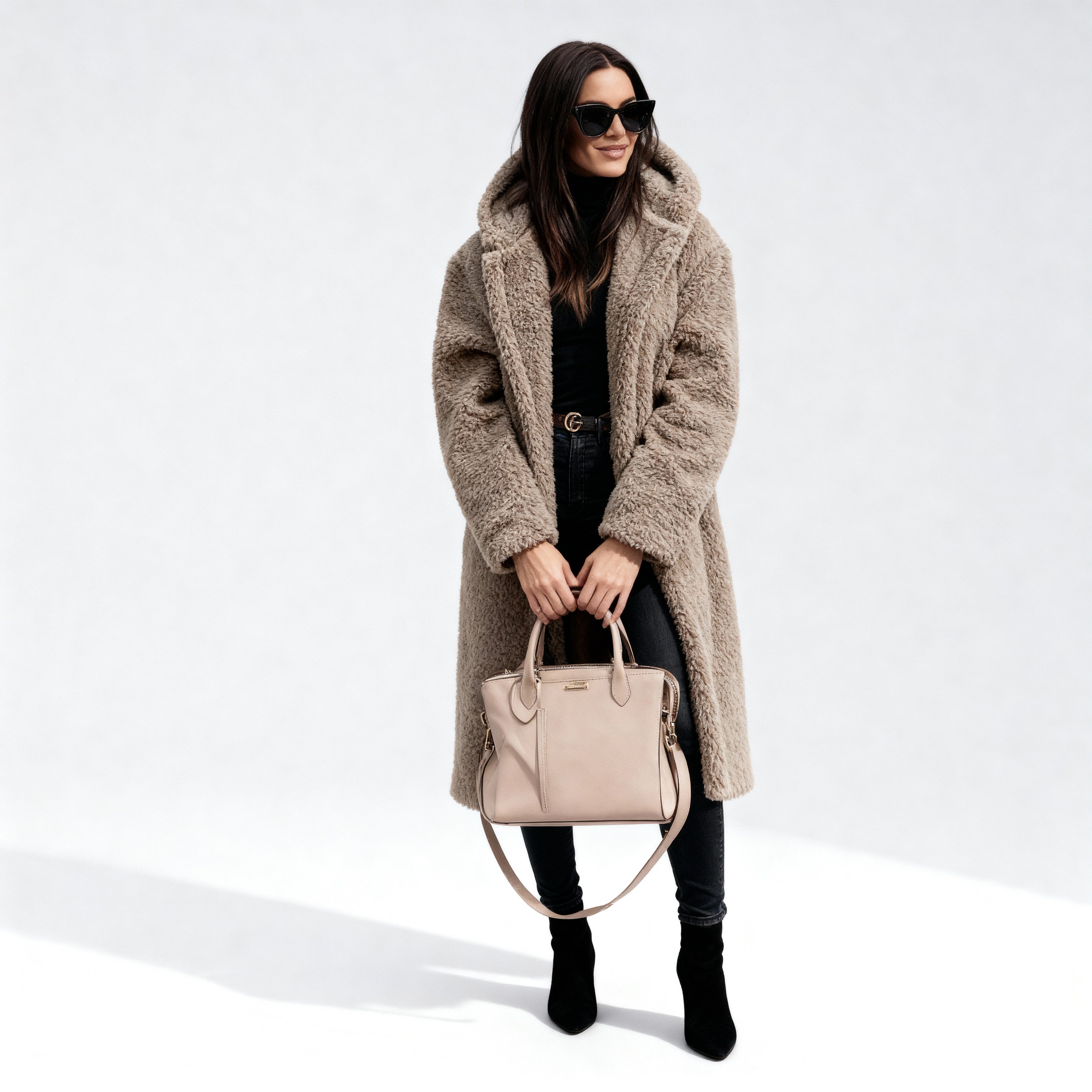 Élégant Manteau Long en Fleece Doux pour Femmes