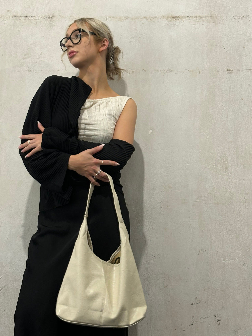 Sac fourre-tout en cuir vieilli au design vintage