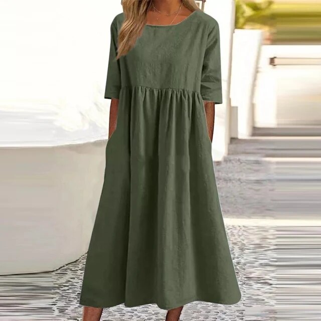 Odira - Robe Élégante en Coton