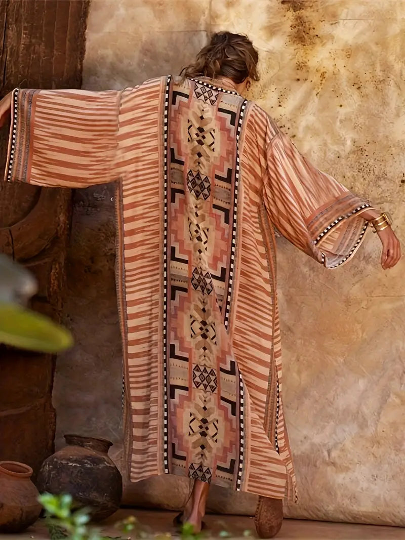 Kimono Bohème Plus Size avec Ceinture Réglable