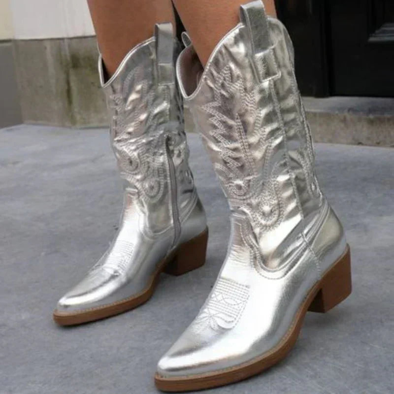 Bottes de Cowboy Chic en Métal