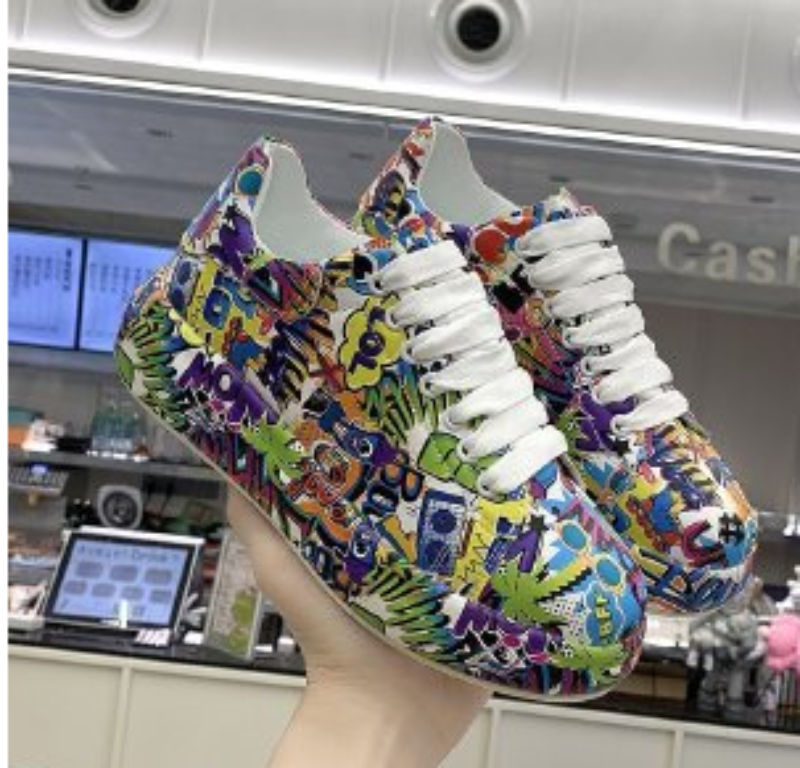 Chaussures Superposées Imprimées Graffiti pour Femmes